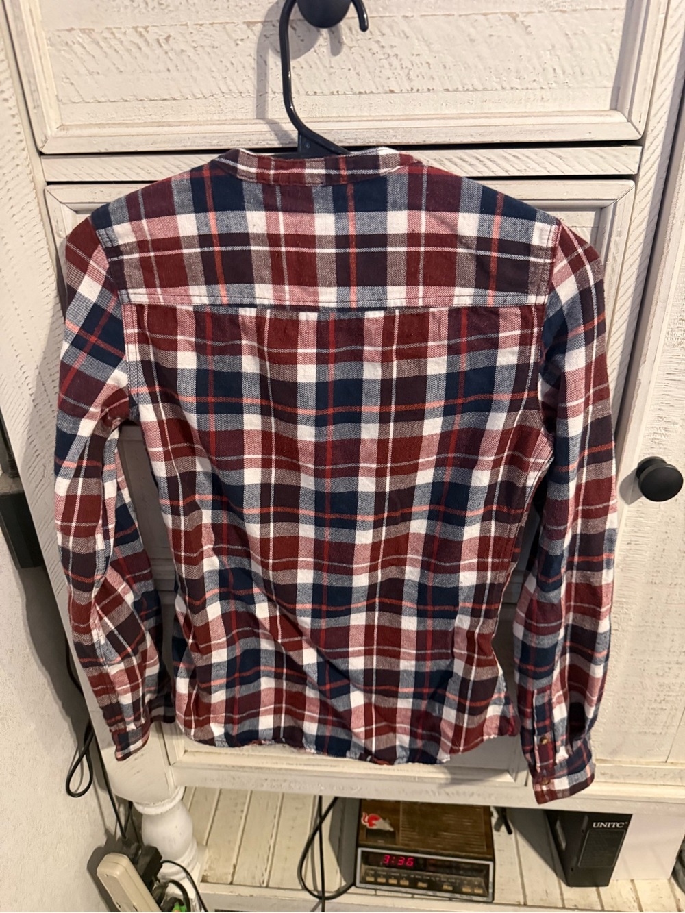 Abercrombie & Fitch Red, Navy & White Plaid Button-Down Shirt